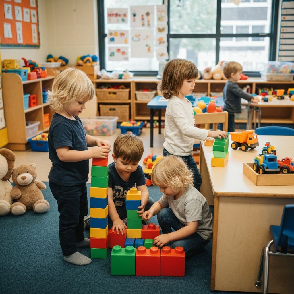 Preschool activity photo showing children learning and playing, image 1 of 6